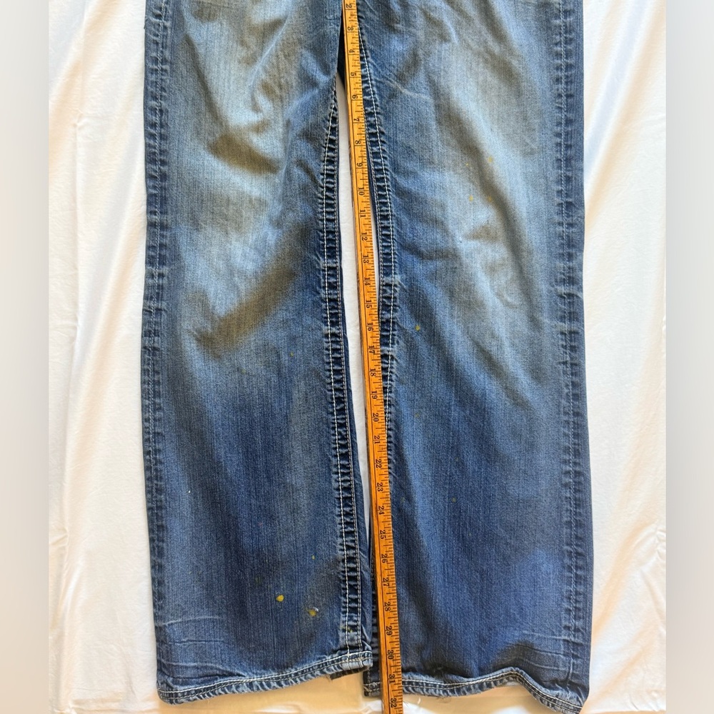 BKE “Tyler” Bootcut Distressed Faded Washed Denim Wide Leg Jeans Thrashed - Picture 2 of 10